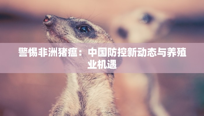 警惕非洲猪瘟:中国防控新动态与养殖业机遇 警惕非洲猪瘟:中国防控新动态与养殖业机遇