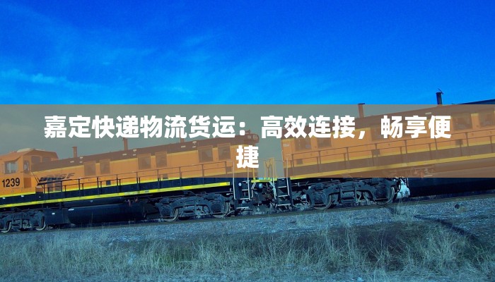 嘉定快递物流货运:高效连接,畅享便捷 嘉定快递物流货运:高效连接,畅享便捷