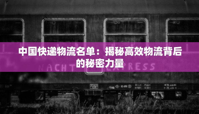 中国快递物流名单:揭秘高效物流背后的秘密力量 中国快递物流名单:揭秘高效物流背后的秘密力量